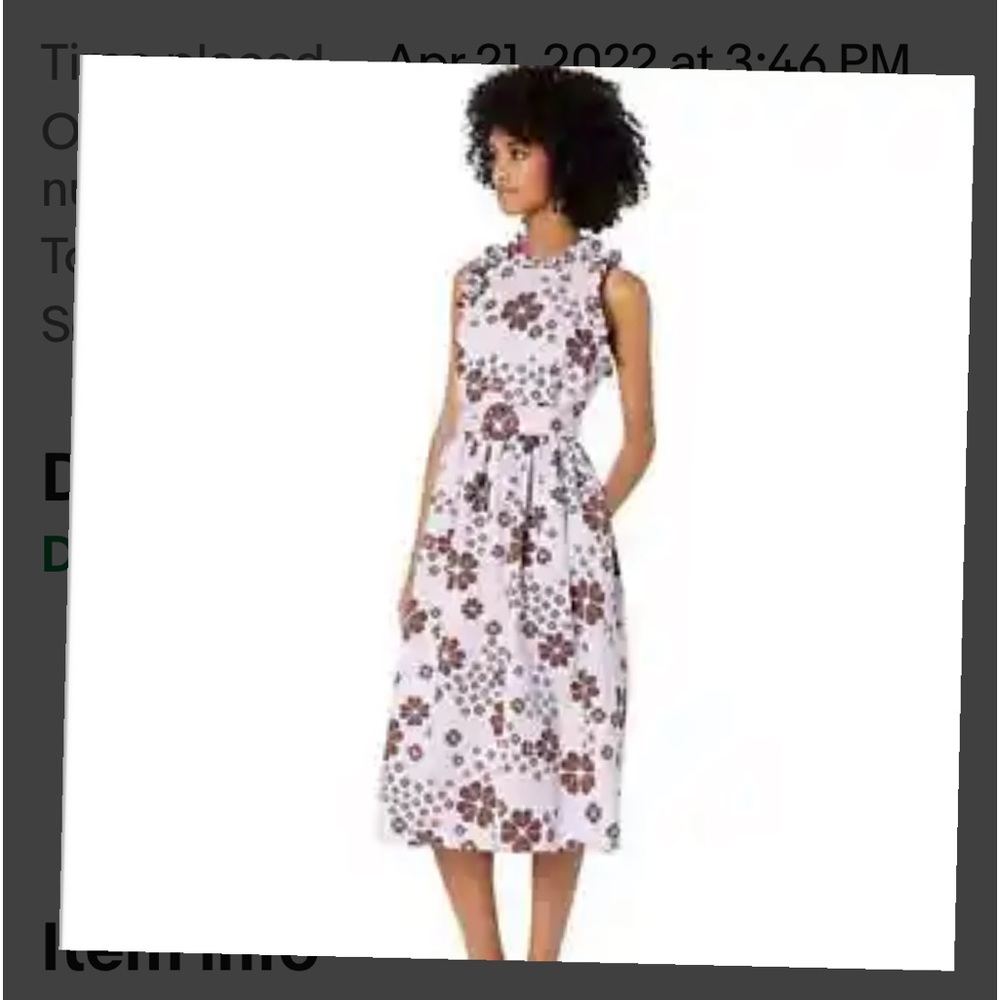 Kate Spade Floral Ruffle MIDI dress Size 8 NWT